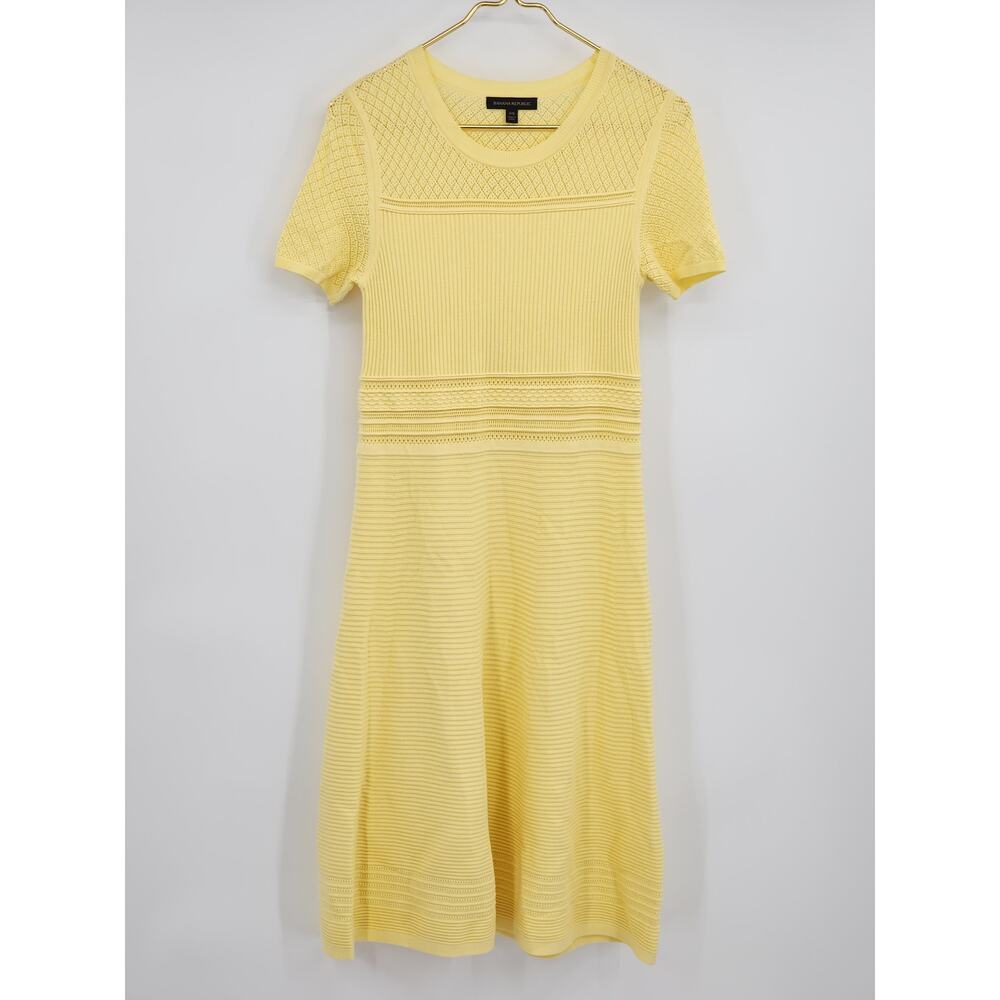 Banana Republic Yellow Knit Mini Dress